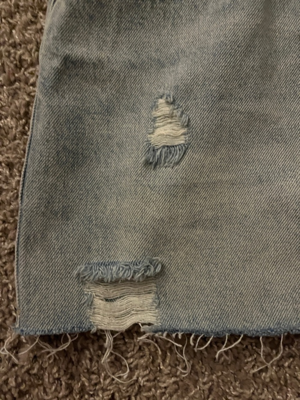 Light Blue Distressed Denim Mini Skirt - Picture 5 of 7